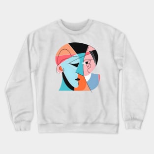 Picasso Style Two-Face Man Crewneck Sweatshirt